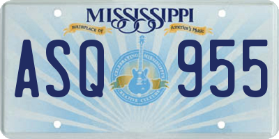 MS license plate ASQ955