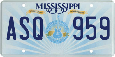MS license plate ASQ959