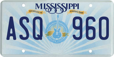 MS license plate ASQ960