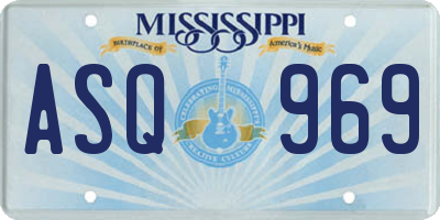MS license plate ASQ969