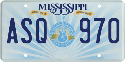 MS license plate ASQ970