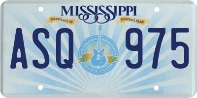 MS license plate ASQ975