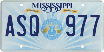 MS license plate ASQ977