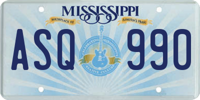 MS license plate ASQ990