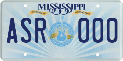 MS license plate ASR000