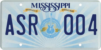 MS license plate ASR004