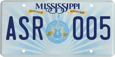 MS license plate ASR005
