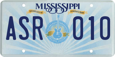 MS license plate ASR010