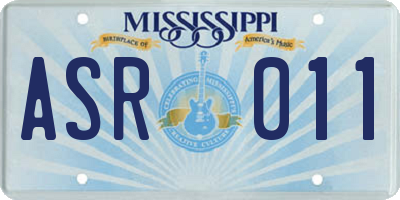 MS license plate ASR011