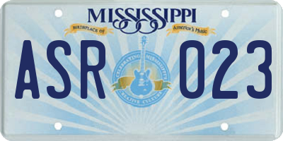 MS license plate ASR023