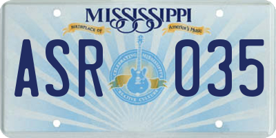 MS license plate ASR035