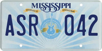 MS license plate ASR042