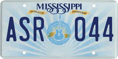 MS license plate ASR044