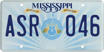 MS license plate ASR046