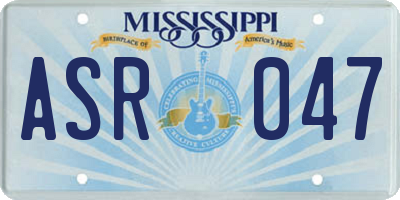 MS license plate ASR047