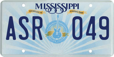 MS license plate ASR049