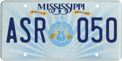 MS license plate ASR050