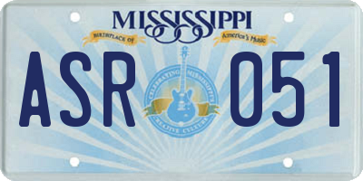 MS license plate ASR051