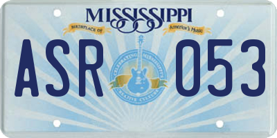 MS license plate ASR053