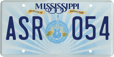 MS license plate ASR054