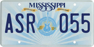 MS license plate ASR055