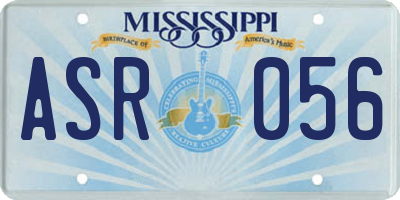 MS license plate ASR056