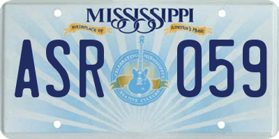 MS license plate ASR059