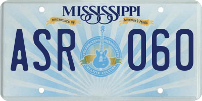 MS license plate ASR060