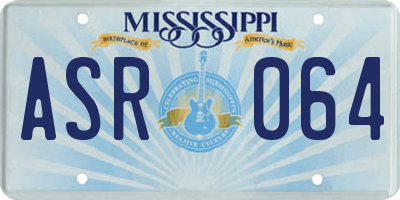 MS license plate ASR064
