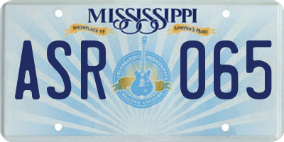 MS license plate ASR065