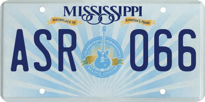 MS license plate ASR066