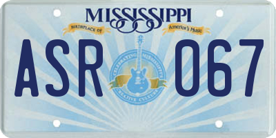 MS license plate ASR067
