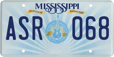 MS license plate ASR068