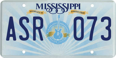 MS license plate ASR073