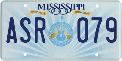 MS license plate ASR079