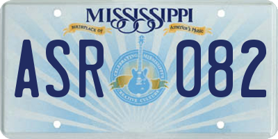 MS license plate ASR082