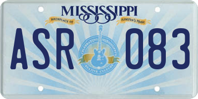 MS license plate ASR083