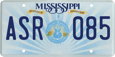 MS license plate ASR085
