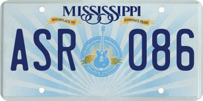 MS license plate ASR086