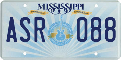 MS license plate ASR088