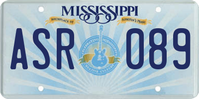 MS license plate ASR089