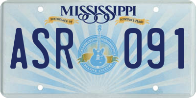 MS license plate ASR091