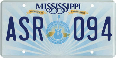 MS license plate ASR094