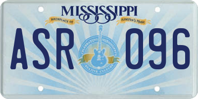 MS license plate ASR096