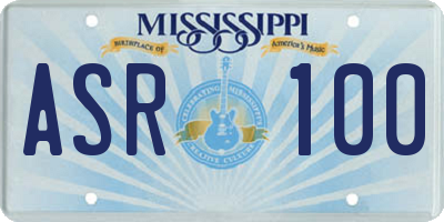 MS license plate ASR100