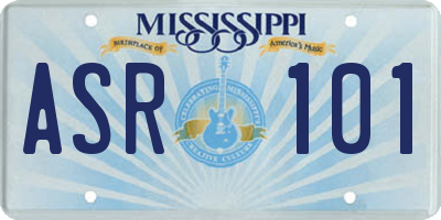 MS license plate ASR101