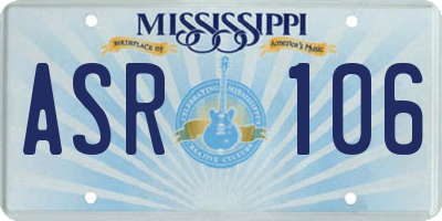 MS license plate ASR106