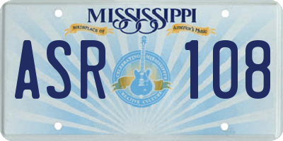 MS license plate ASR108