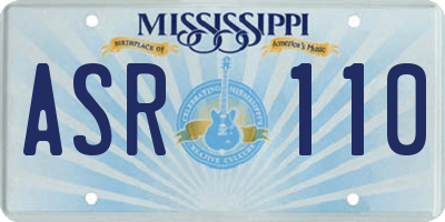 MS license plate ASR110