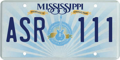 MS license plate ASR111